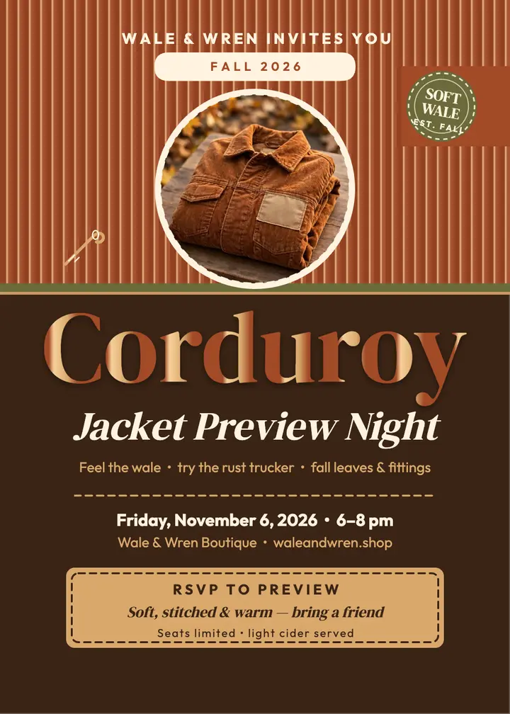 Wale and Wren corduroy preview template
