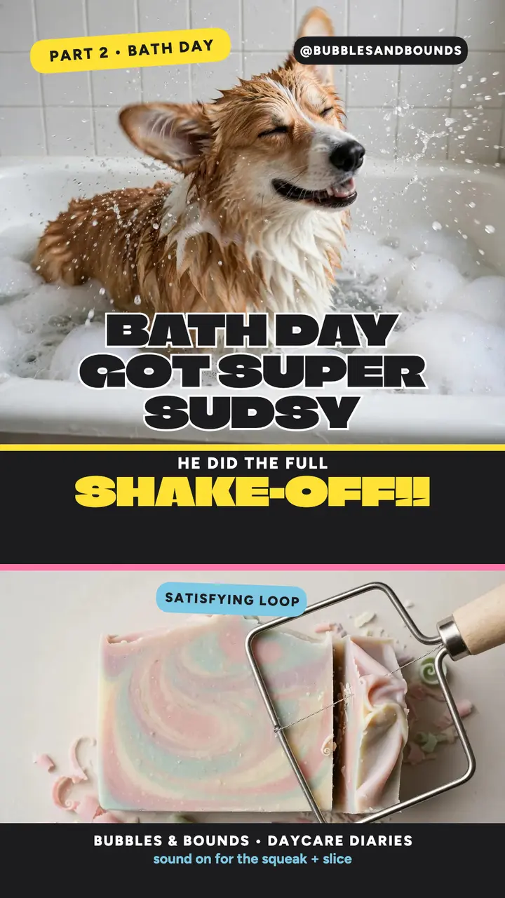 Bubbles and Bounds corgi bath part two template