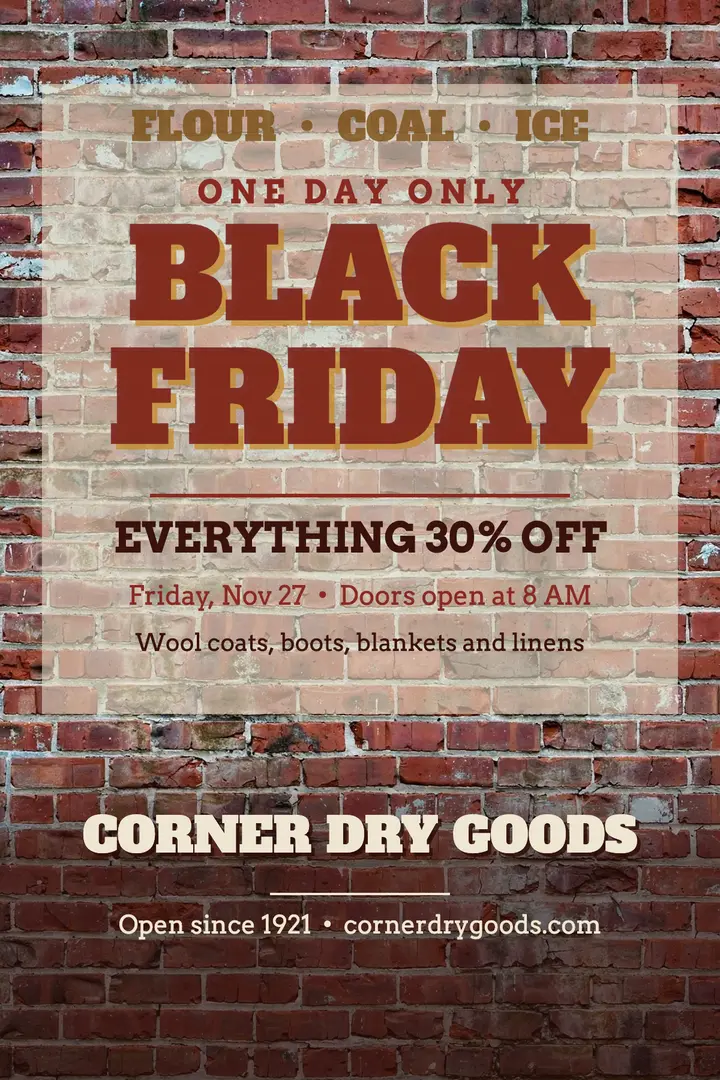 Corner Dry Goods Black Friday ghost sign poster template
