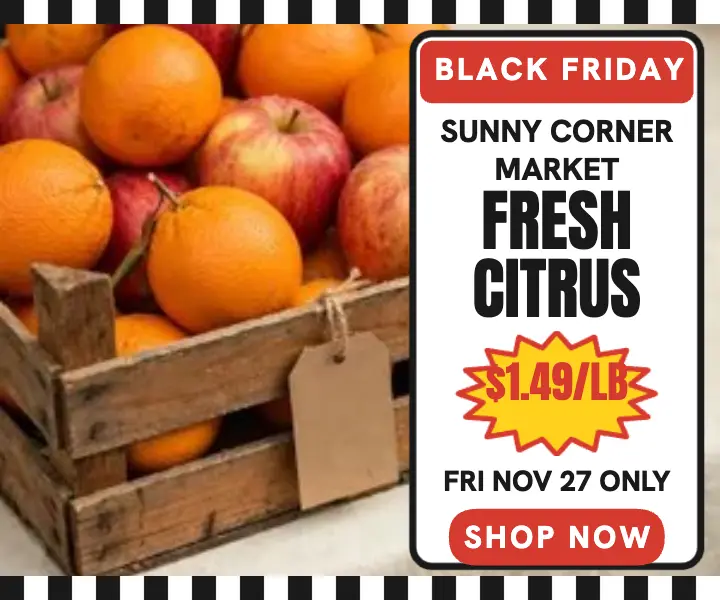 Sunny Corner Market Black Friday citrus ad template