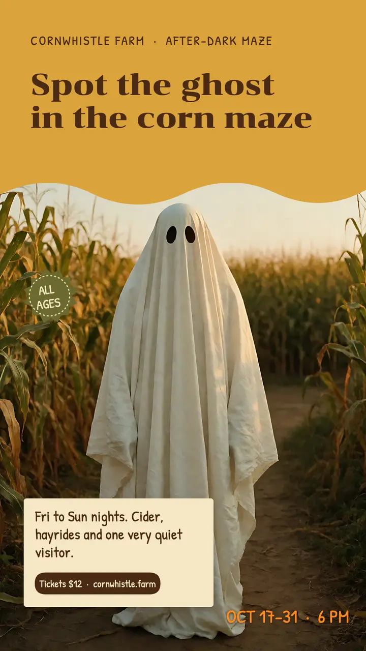 Cornwhistle Farm ghost in the corn maze story template