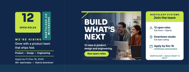 Northloop Systems hiring push cover: hiring facebook cover template