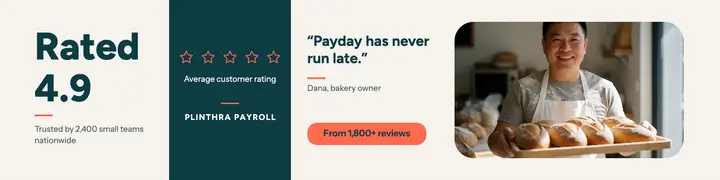 Plinthra Payroll rated 4.9 testimonial banner: linkedin testimonial banner template