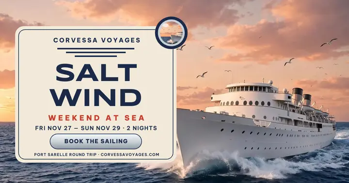 Corvessa Saltwind weekend sailing post: weekend cruise post template