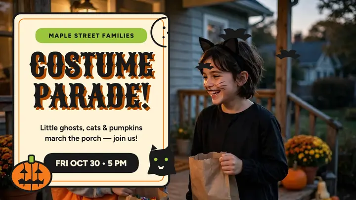 Maple Street costume parade thumbnail template