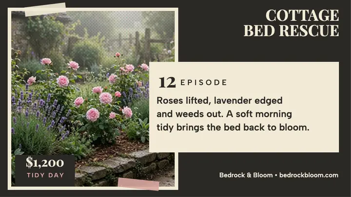 Bedrock and Bloom cottage bed rescue thumbnail template