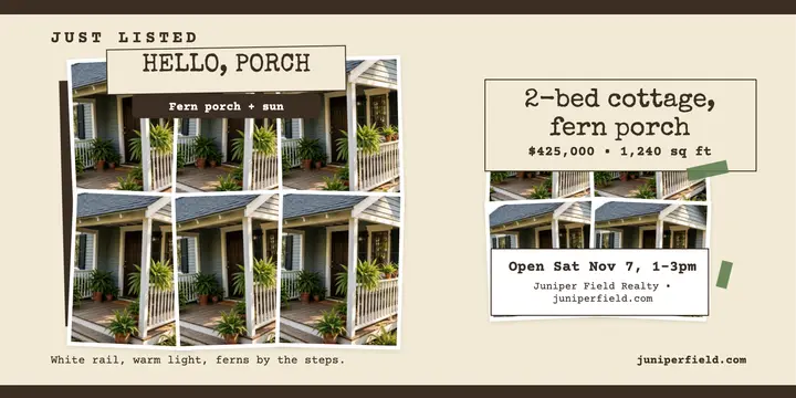 Sunlit cottage porch snapshot joiner post template