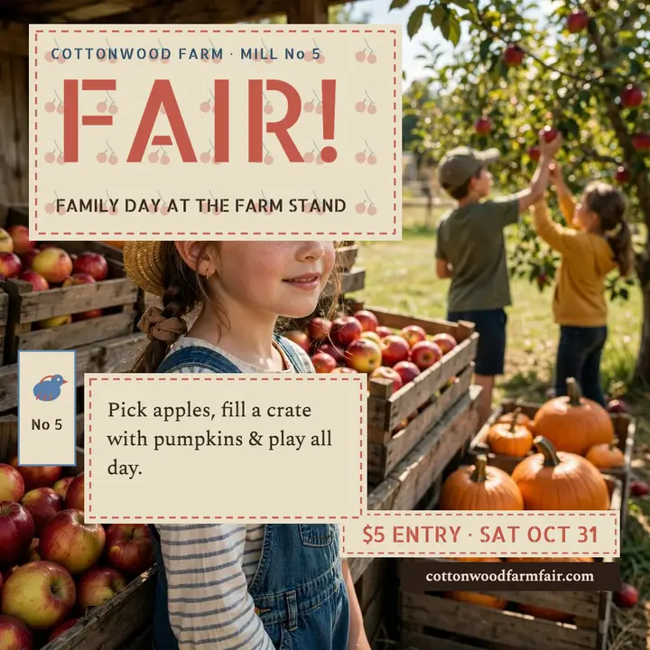 Cottonwood Farm Fair family day post template
