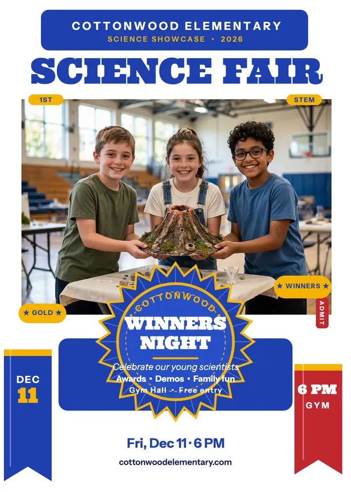 Cottonwood science fair winners night template