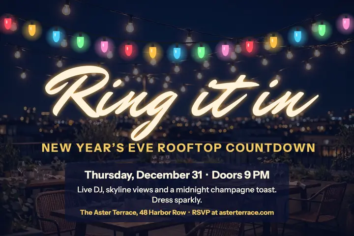Aster Terrace New Year's Eve postcard template