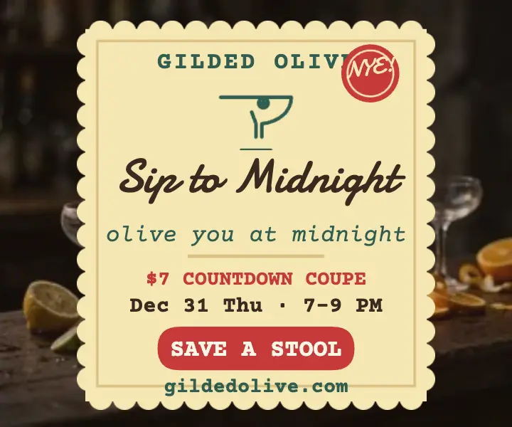 Gilded Olive countdown cocktail napkin ad template