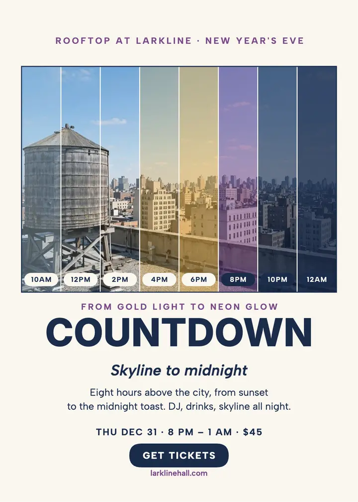 Rooftop countdown New Year's Eve invitation: new year's eve invitation template