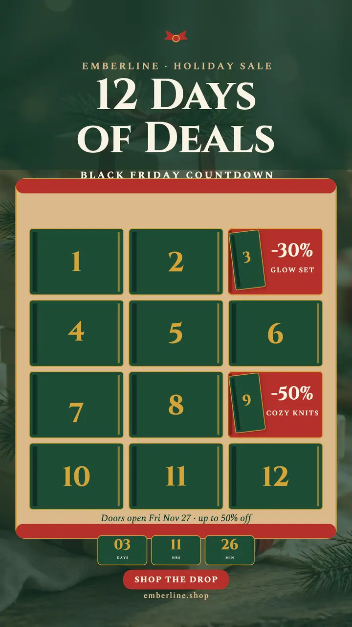Emberline 12 days deals advent story template