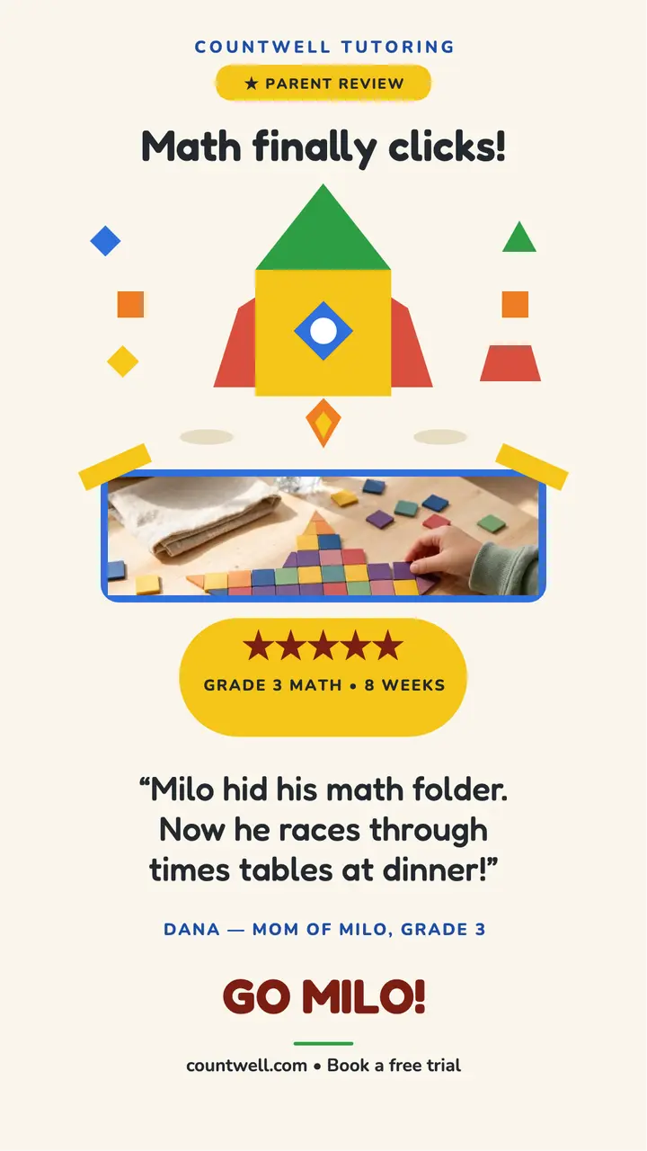 Countwell tutoring parent review story template