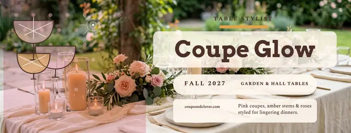 Coupe and Clover glass tables cover template