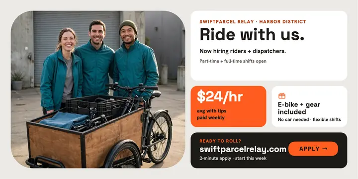 Swiftparcel Relay courier crew hiring post template