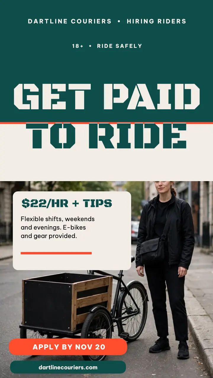 Dartline Couriers hiring riders story template