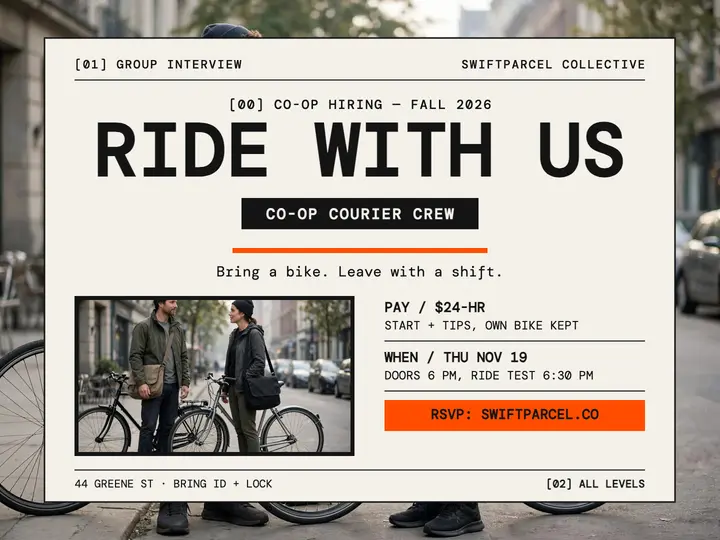 Swiftparcel courier hiring slide: courier hiring slide template