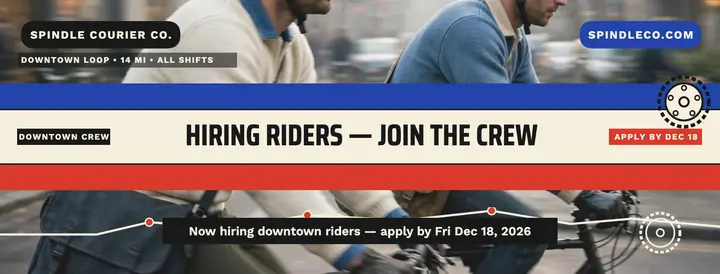 Spindle riders hiring cover template