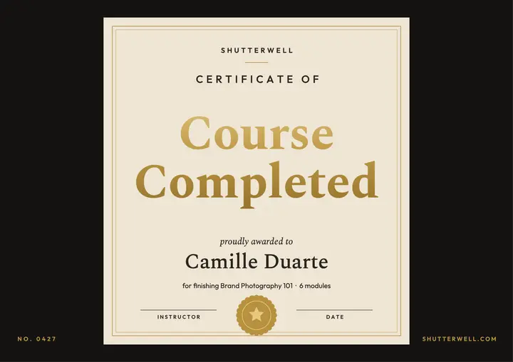Course completed certificate template