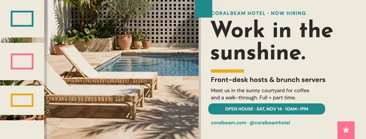 Coralbeam courtyard hotel hiring cover template