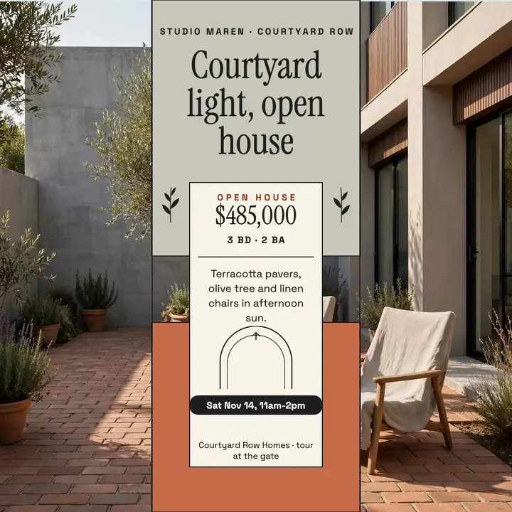 Courtyard Row open house post template