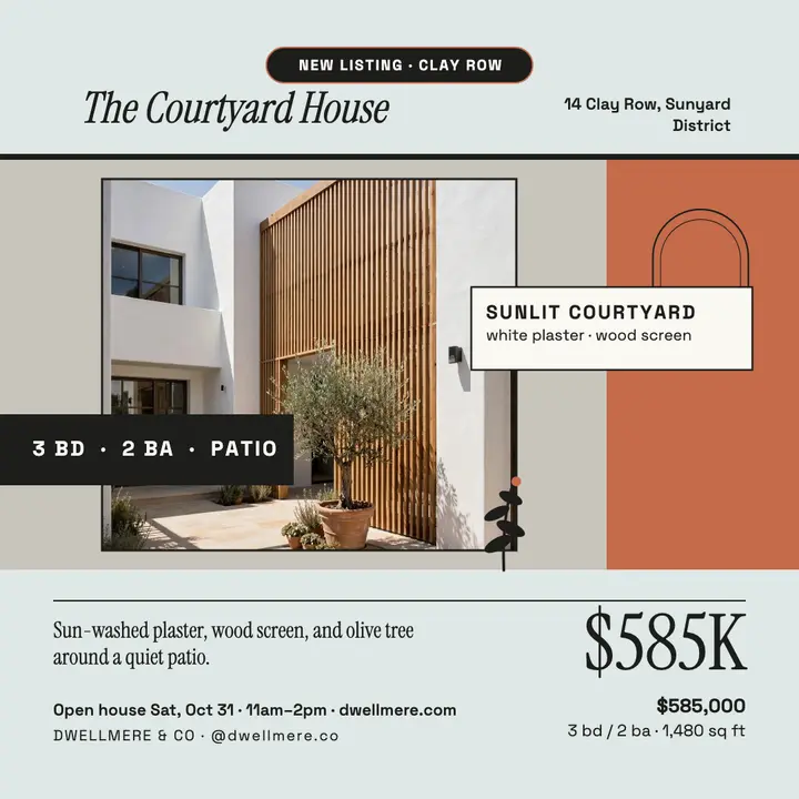 Courtyard townhome listing collage post template