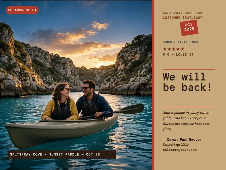 Saltspray Cove Lodge customer review slide template