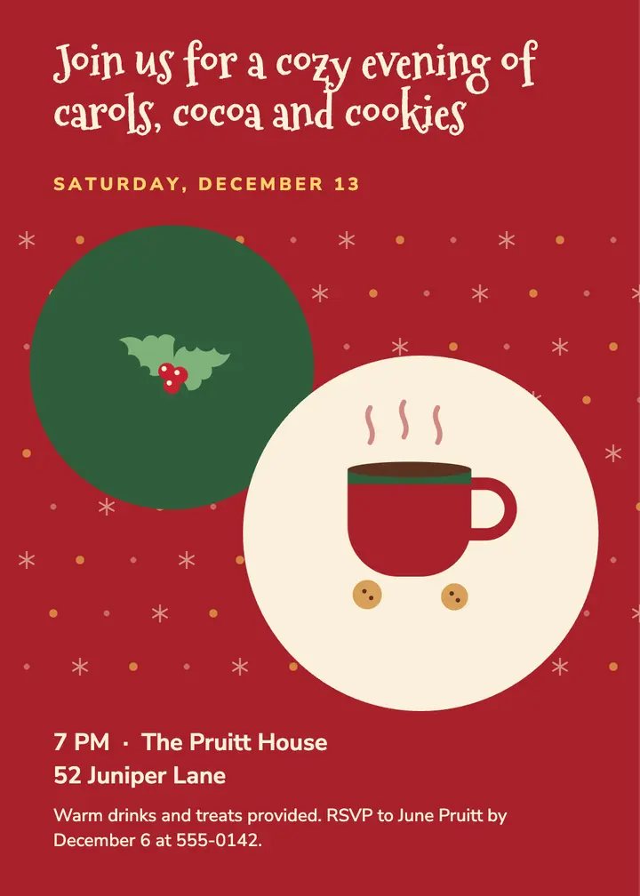 Carols and cocoa evening template