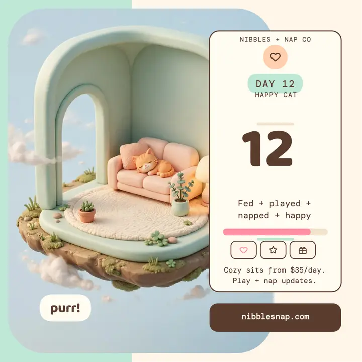 Nibbles and Nap cozy cat sits tracker template