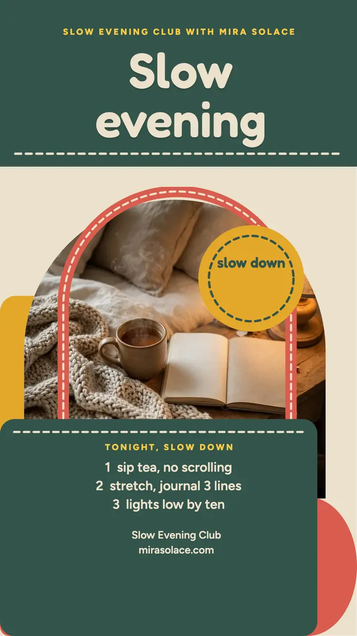 Slow evening reset checklist story: self care checklist story template
