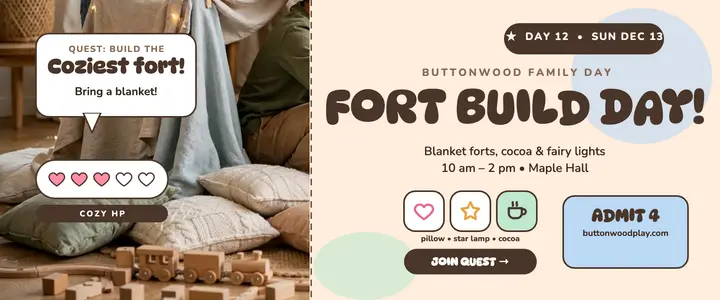 Buttonwood Family Day fort ticket template
