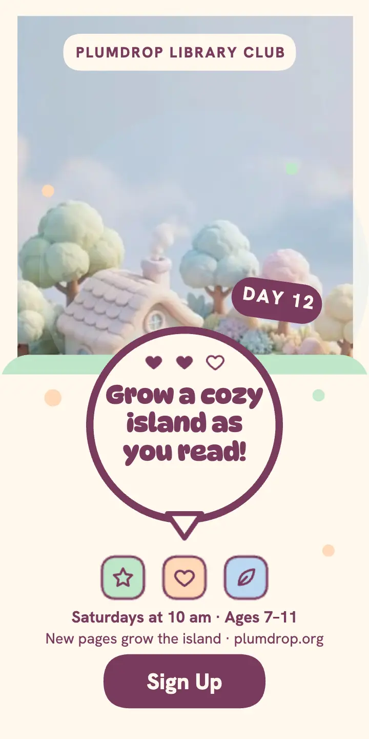 Plumdrop cozy reading club ad template