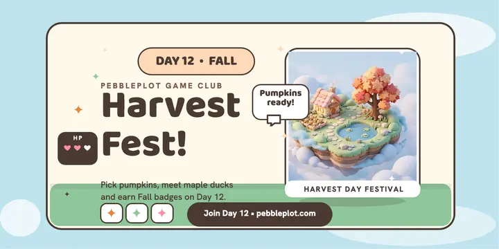 Pebbleplot harvest fest game post: harvest festival game post template