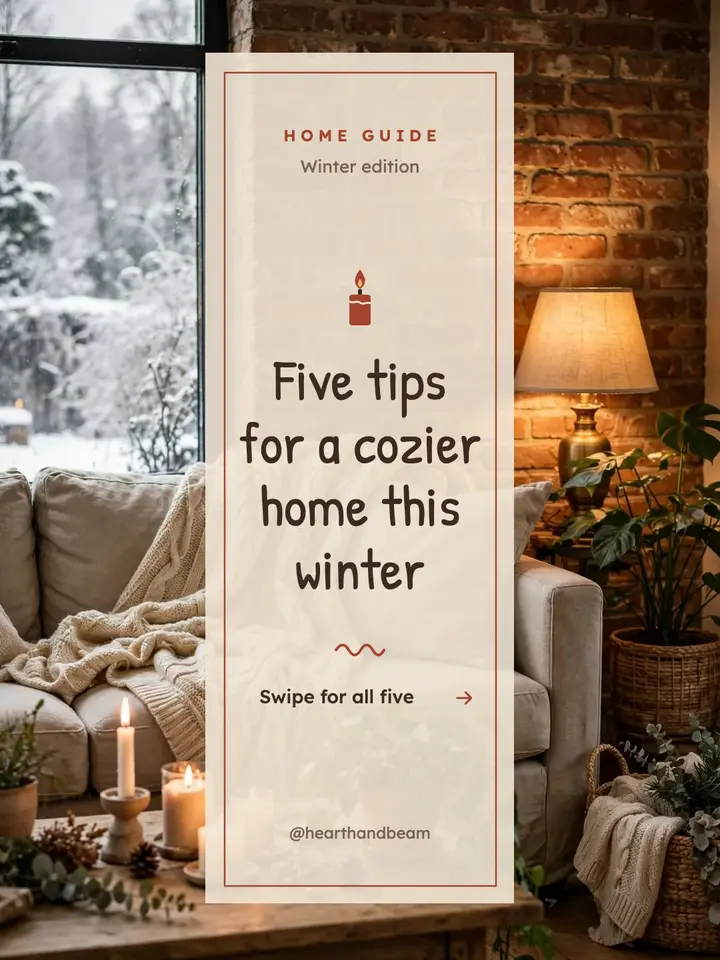 Cozy home winter tips post template