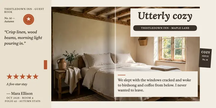 Thistledown Inn magazine review spread template
