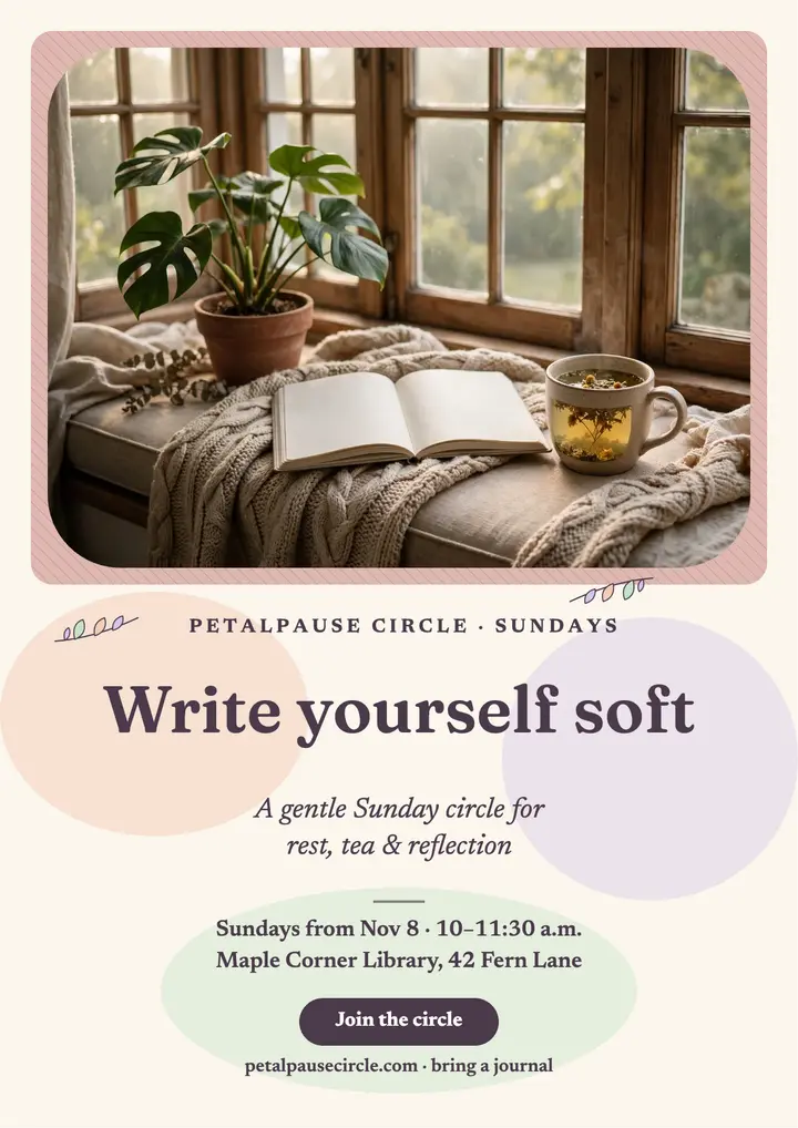 Petalpause Circle journaling flyer template