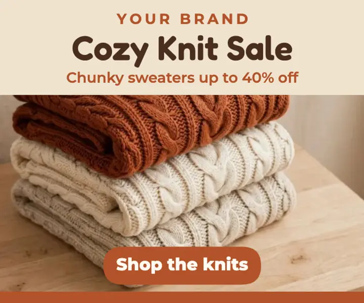 Cozy knit sale ad template