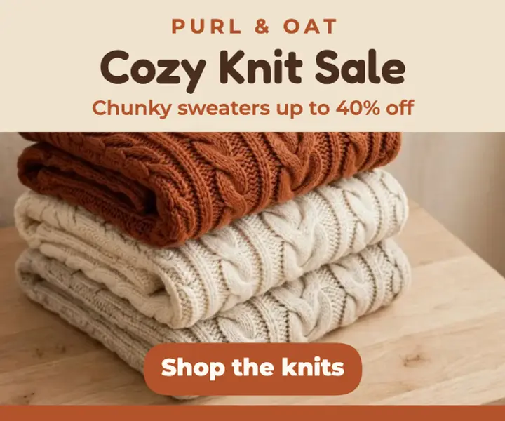 Cozy knit sale ad template
