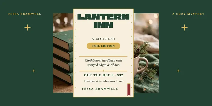Lantern Inn mystery hardback launch post template