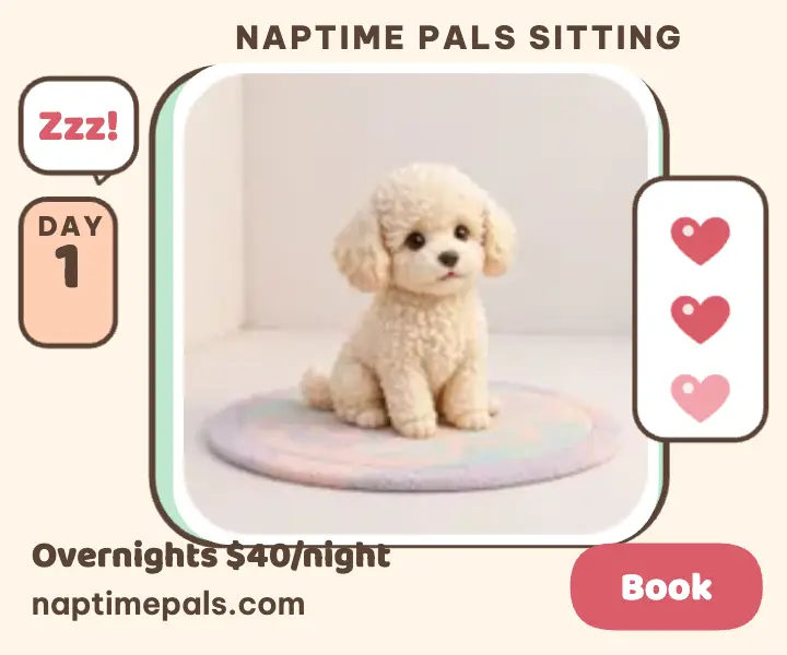 Naptime Pals cozy puppy sitting ad template