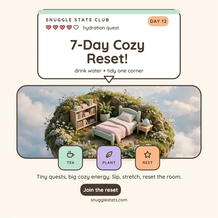 Snuggle Stats 7-day cozy reset island post template