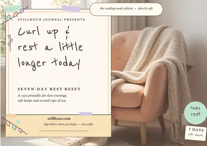 Stillhour cozy rest reset certificate template