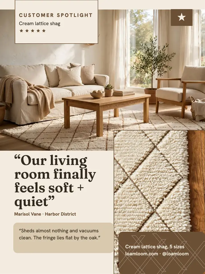 Loam and Loom rug customer spotlight template