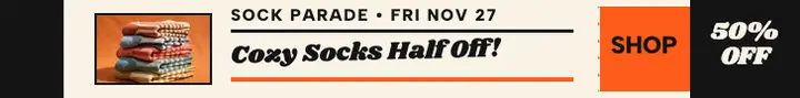 Sock Parade Black Friday leaderboard: black friday sock sale ad template