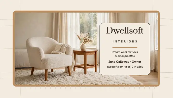 Dwellsoft cozy interiors card template