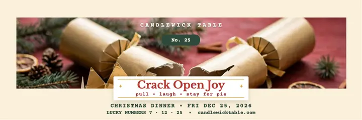 Candlewick Table cracker dinner header: holiday dinner header template