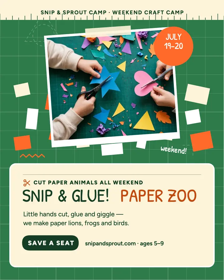 Snip and Sprout weekend craft camp post template