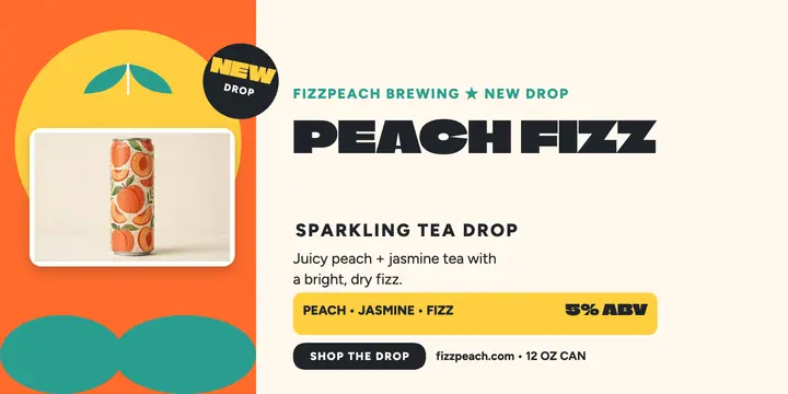 Fizzpeach peach sparkling tea drop post template