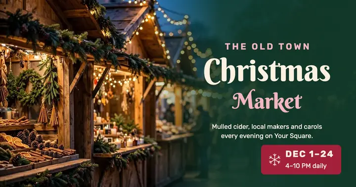 Cranberry Christmas market post template